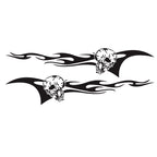 2 PCS/Set D-964 Skull Flame Pattern Car Modified Decorative Sticker, D-964