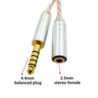 ZS0156 Balanced Inter-conversion Audio Cable, 4.4 Balance Male to 3.5 Stereo Female, 4.4 Balanced Male to 3.5 Balanced Female, 4.4 Balanced Male to 2.5 Balanced Female, 2.5 Balance Male to 3.5 Stereo Female, 3.5 Stereo Male to 4.4 Balance Female       ...