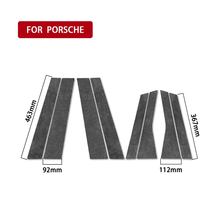 Car Carbon Fiber B-pillar Decorative Sticker for Porsche Cayenne 2010-2017, Left and Right Drive, B-pillar