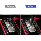 Car Carbon Fiber Central Control Button Frame Decorative Sticker for Porsche Panamera 2010-2016, Left and Right Drive, Central Control Button Frame