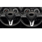 Car Carbon Fiber Steering Wheel Buttons Decorative Sticker for Infiniti Q50 2014-2020 / Q60 / QX60, Steering Wheel Buttons(Black), Steering Wheel Buttons(Red)