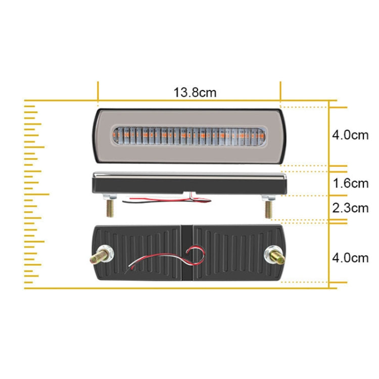 2 PCS Truck modified 40LED Two-color Running Water Turn Signal Light