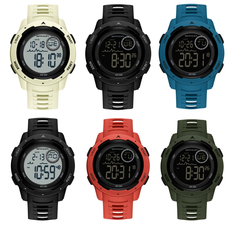 SANDA 2125 Luminous Waterproof Dual Display Electronic Watch
