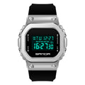 SANDA 9006 Tempered Mirror Luminous Waterproof Dual Display Electronic Watch