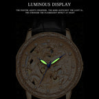 SANDA 7011 Leather Strap Luminous Waterproof Mechanical Watch