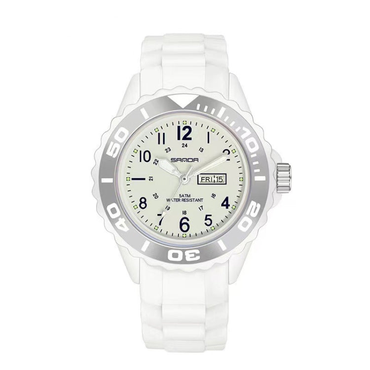 SANDA 1053 Womens TPU Strap Dual Display Waterproof Electronic Watch