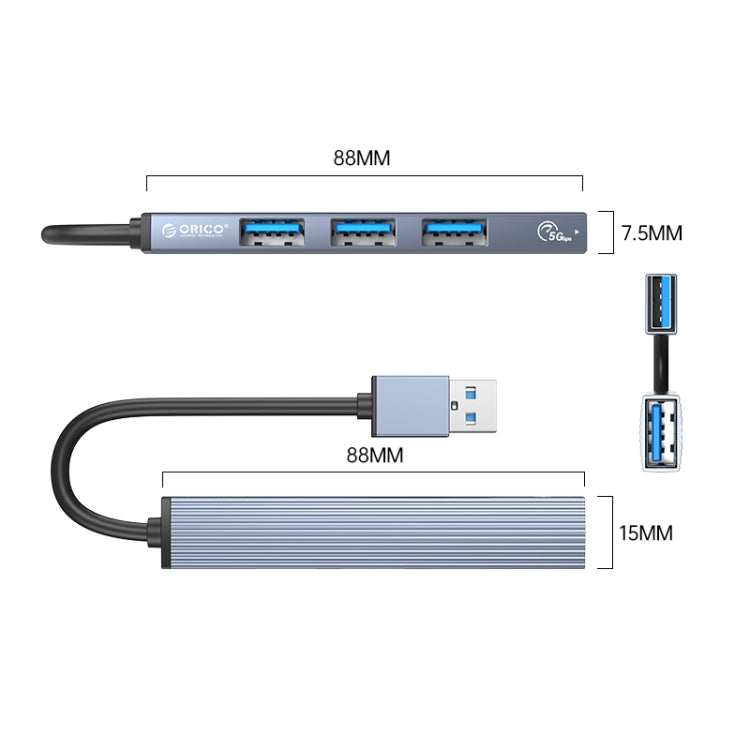 AH-A13 USB 3.0 x 1 + USB 2.0 x 3 to USB 3.0 HUB Adapter, AH-A13