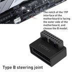 10 PCS 3.0 19P 20P 90 Degree Motherboard Male To Female Extension Adapter, Model:, PH19A, PH19B