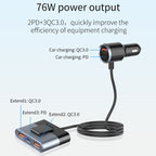 SC03 76W Output PD / QC3.0 Fast Charge Extended Car Charger, SC03