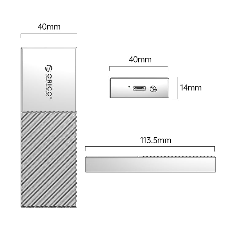 ORICO 20Gbps USB3.2 Gen2x2 Type-C M.2 NVMe SSD Enclosure