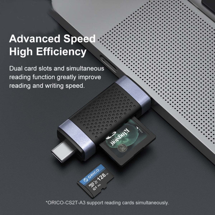 ORICO CS2T-A3 TF/SD Dual Port USB-A3.0 Dual Read Card Reader, CS2T-A3