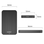 ORICO HM25C3 2.5 inch USB3.1 Gen1 Type-C Hard Drive Enclosure, EU Plug, US Plug, UK Plug, AU Plug