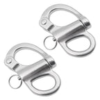 2 PCS 316 Stainless Steel Fixed Spring Shackle, 35mm, 52mm