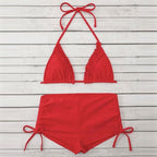 Sexy Laciness Pleated Split Bikini Swimsuit, S, M, L