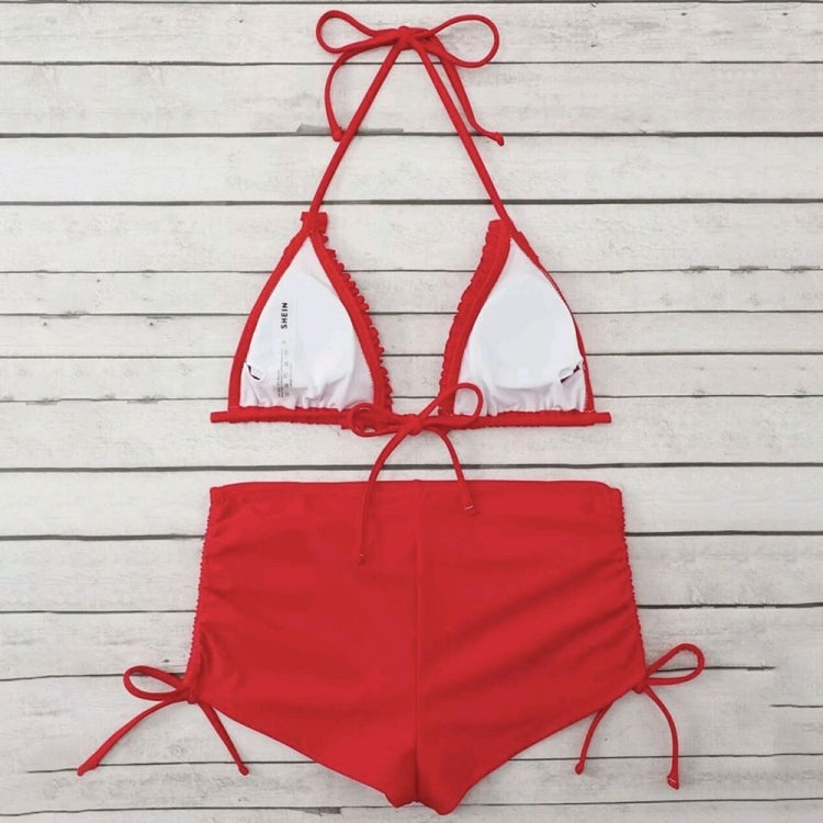 Sexy Laciness Pleated Split Bikini Swimsuit, S, M, L