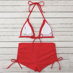 Sexy Laciness Pleated Split Bikini Swimsuit, S, M, L