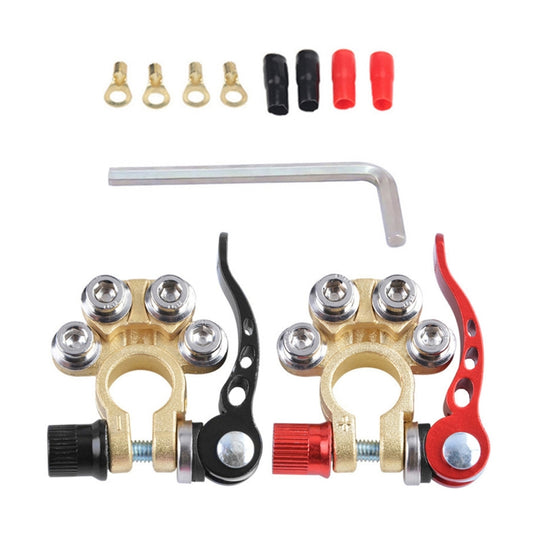 1 Pair Car Battery Terminals Quick Disconnect Cables Connectors, with L Wrench + Terminal, with L Wrench + Terminal
