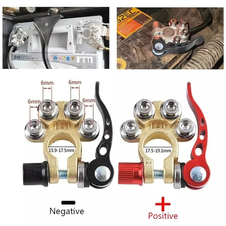 1 Pair Car Battery Terminals Quick Disconnect Cables Connectors, with L Wrench + Terminal, with L Wrench + Terminal