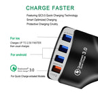 KC08 4 in 1 Cigarette Lighter Conversion Plug Multi-function USB Car Fast Charger, KC08 (Black), KC08 (White)