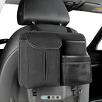2 PCS Car Seat Back Hanging Bag Sheepskin Leather Storage Bag With Hook