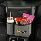 2 PCS Car Center Console Hanging Bag Sheepskin Leather Storage Bag