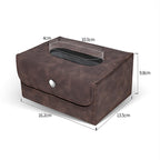 2 PCS Car Hanging Type Tissue Box Sheepskin Leather Facial Tissue Case