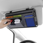 2 PCS Car Sun Viso Sheepskin Leather Storage Bag