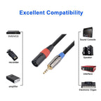 TC194BUXK108-03 3.5mm TRS Male to XLR 3pin Male Microphone Audio Cable, Length: 30cm, 3.5mm M to XLR M