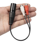 3713 3pin XLR Male to 2 x RCA Female Audio Cable, Length: 20cm, XLR M to 2 x RCA F