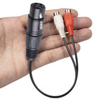 3714 3pin XLR Female to 2 x RCA Female Audio Cable, Length: 20cm, XLR F to 2 x RCA F