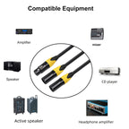 XK303MMF-10  3pin XLR Female to Dual XLR  Male Audio Cable, Length: 1m, XLR F to 2 x XLR M