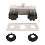 Dual Knob RV Shower Faucet Valve Diverter, Brown, Black
