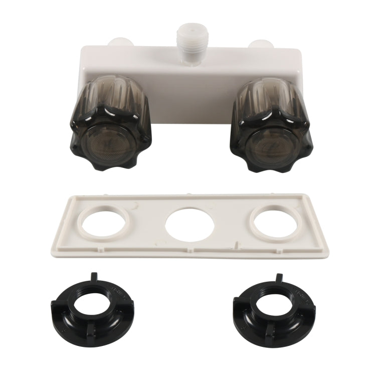 Dual Knob RV Shower Faucet Valve Diverter, Brown, Black