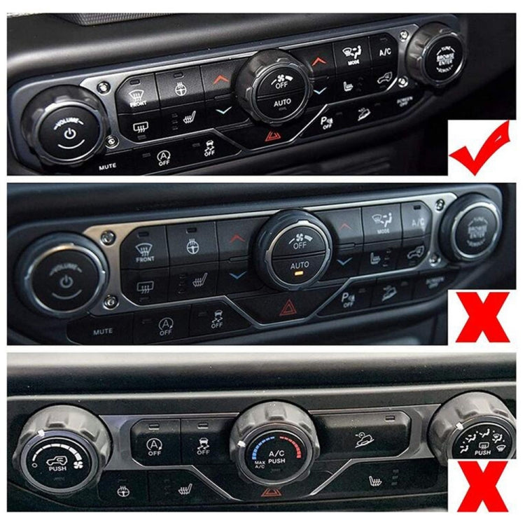 For Jeep Wrangler 2018-2021 4 in 1 Car Air Conditioner Switch Headlight Button Knob Cover Trim