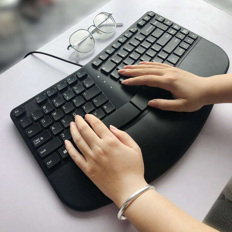 390B 87-key Ergonomic Split Wired Keyboard