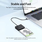 ORICO UTS1 Type-C / USB-C USB 3.0 2.5-inch SATA HDD Adapter with 12V 2A Power Adapter, 0.3m, 0.5m, 1m