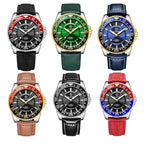 Ochstin 5019G Fashion Business Waterproof Leather Strap Quartz Watch