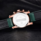 Ochstin 5111B Multifunctional Business Waterproof Luminous Leather Strap Quartz Watch