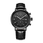 Ochstin 5076D Multifunctional Business Leather Waterproof Luminous Quartz Watch