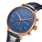 Ochstin 5076D Multifunctional Business Leather Waterproof Luminous Quartz Watch