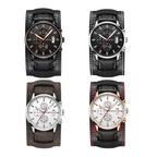 Ochstin 7266 Multifunctional Leather Wrist Wrist Waterproof Luminous Quartz Watch