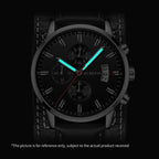 Ochstin 7266 Multifunctional Leather Wrist Wrist Waterproof Luminous Quartz Watch
