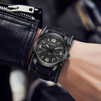 Ochstin 7230 Multifunctional Business Leather Wrist Wrist Waterproof Quartz Watch