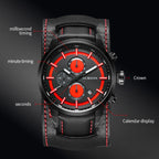 Ochstin 7235 Multifunctional Business Leather Wrist Wrist Waterproof Quartz Watch