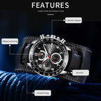 Ochstin 7233 Multifunctional Business Leather Wrist Wrist Waterproof Quartz Watch