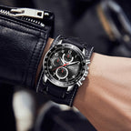 Ochstin 7233 Multifunctional Business Leather Wrist Wrist Waterproof Quartz Watch