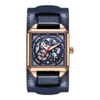 Ochstin 7237 Business Leather Wrist Wrist Waterproof Luminous Skeleton Mechanical Watch
