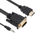 HDMI to VGA Adapter Cable with Audio, Length 1.8m, HDMI to VGA