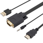 VGA to HDMI Adapter Cable with Audio Band Power Supply, Length: 1.8m