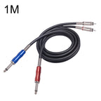 3051K63 Dual RCA Male to Dual 6.35mm 1/4 inch Male Mixer Audio Cable, 1m, 2m, 3m